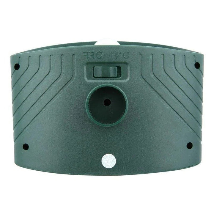 4-pack solar deer repellers protecting gardens. Ultrasonic deterrent, humane pest control for your yard.