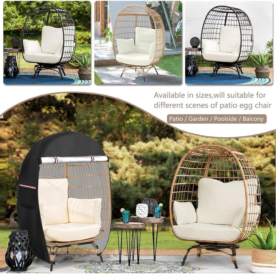 Premium waterproof Solara egg chair cover for outdoor use, safeguarding your patio.