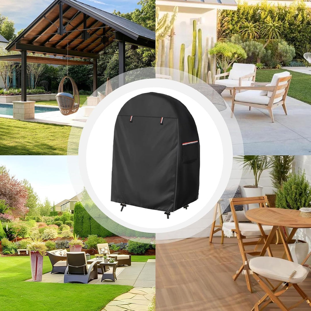 Garden egg chair cover, waterproof and tear-resistant Oxford fabric with secure double zipper.
