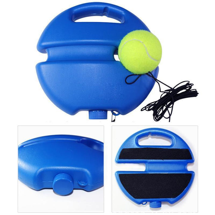 Tennis practice aid: Solo Rebounder Trainer with weighted base for stable, consistent returns
