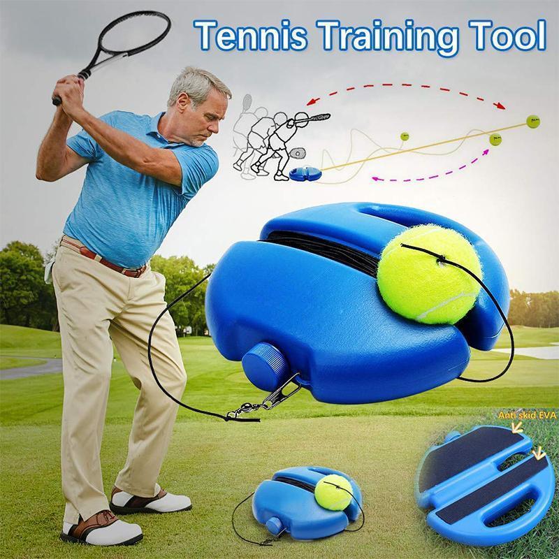 Improve your tennis game with this Solo Tennis Practice Rebounder Trainer and elastic rope