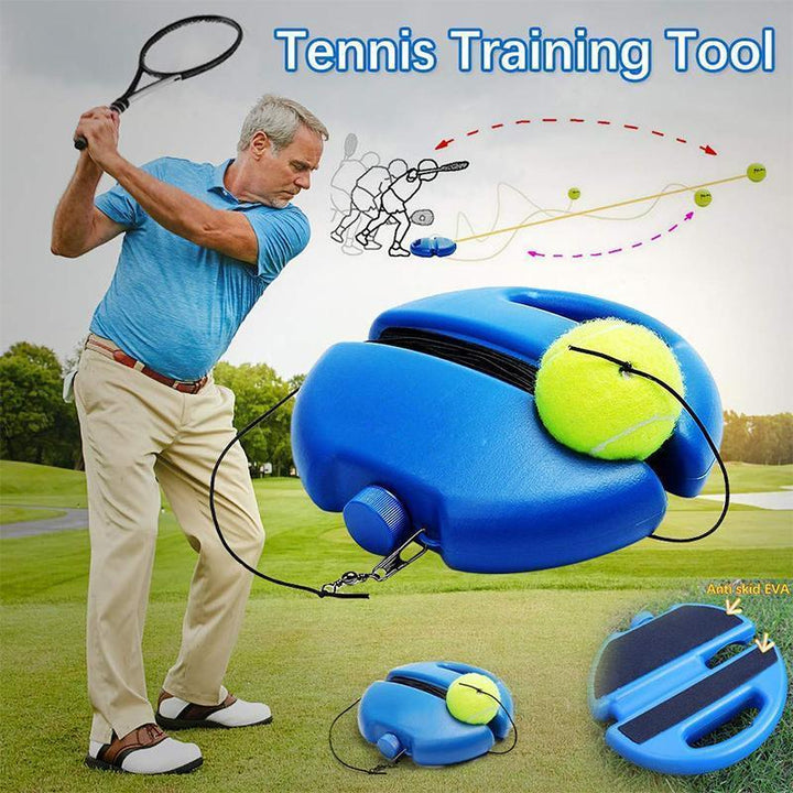 Improve your tennis game with this Solo Tennis Practice Rebounder Trainer and elastic rope