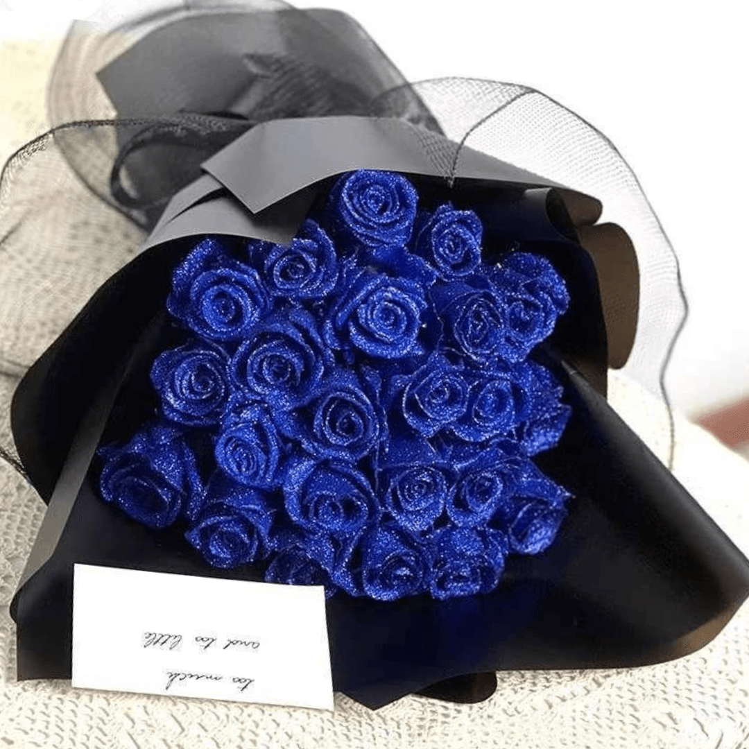 Beautiful decorative glitter rose, an artificial everlasting flower centerpiece for luxurious home decor and romantic settings.
