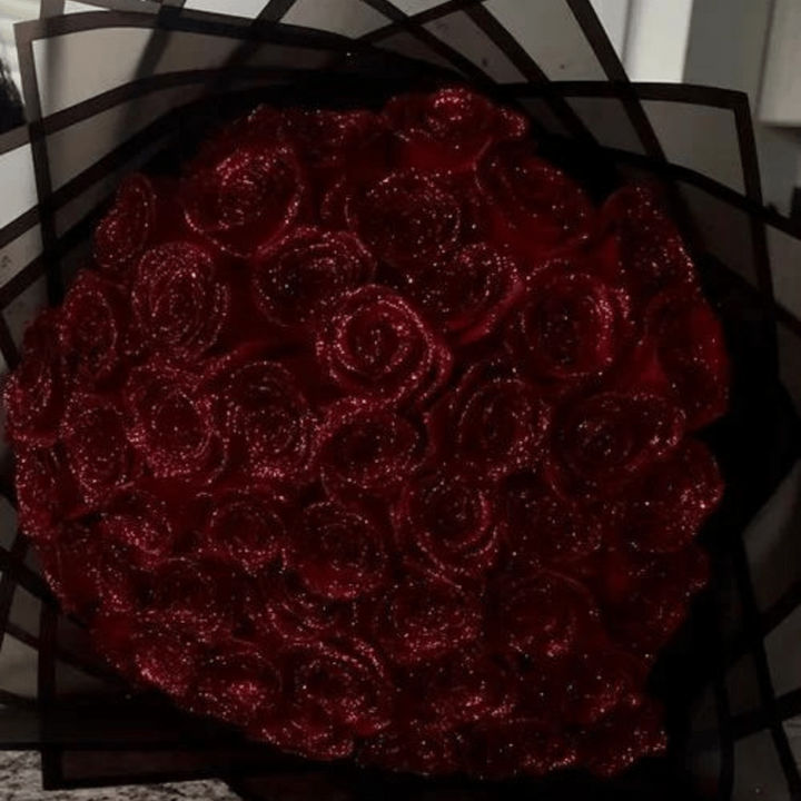 Elegant everlasting glitter rose, a stunning artificial flower perfect for romantic gifts, home decor, or anniversary celebration.