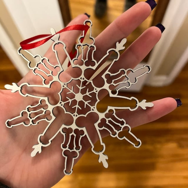 Elegant snowflake Christmas ornament with shimmering glitter, holiday season decor