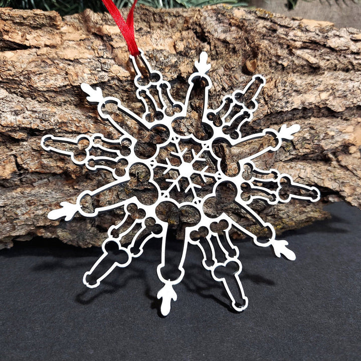 Delicate silver snowflake ornament, a sparkling addition to winter holiday decor