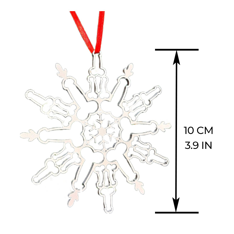 Crafted sparkling snowflake ornament, beautiful silver glitter for Christmas display
