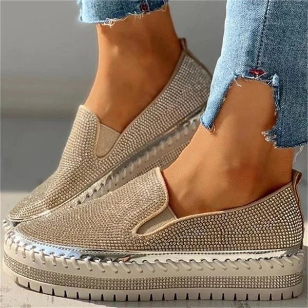 Luxury sparkling slip-on shoes for women, combining fashion & comfort. Ideal for spring, summer, & elegant wear.
