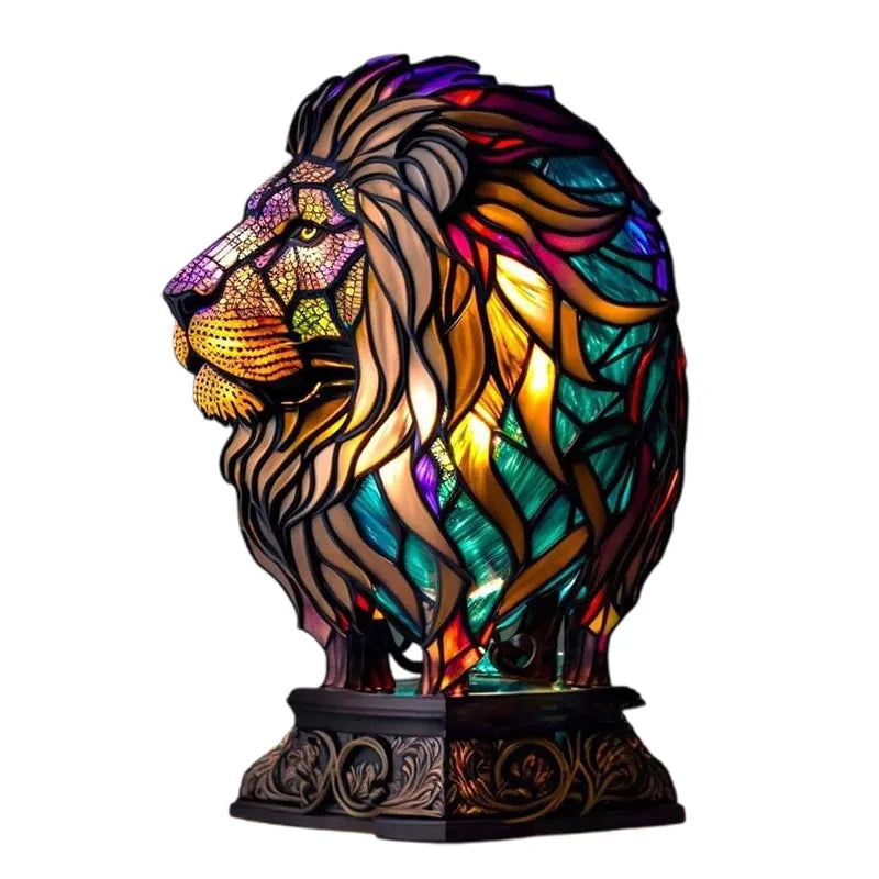 Accent lighting: Stained glass animal lamp, a beautiful and unique decorative light.
