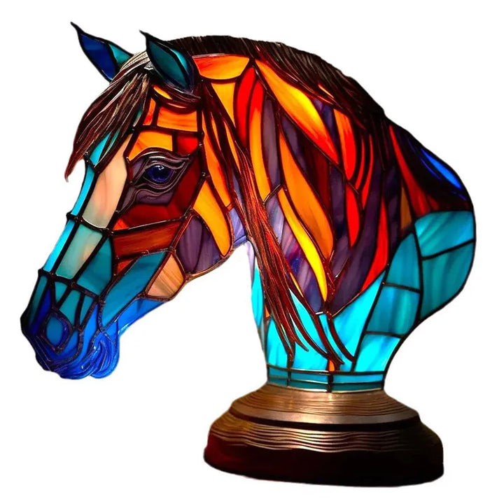 Animal lover's lamp: Stained glass animal accent table lamp, a delightful decorative light.