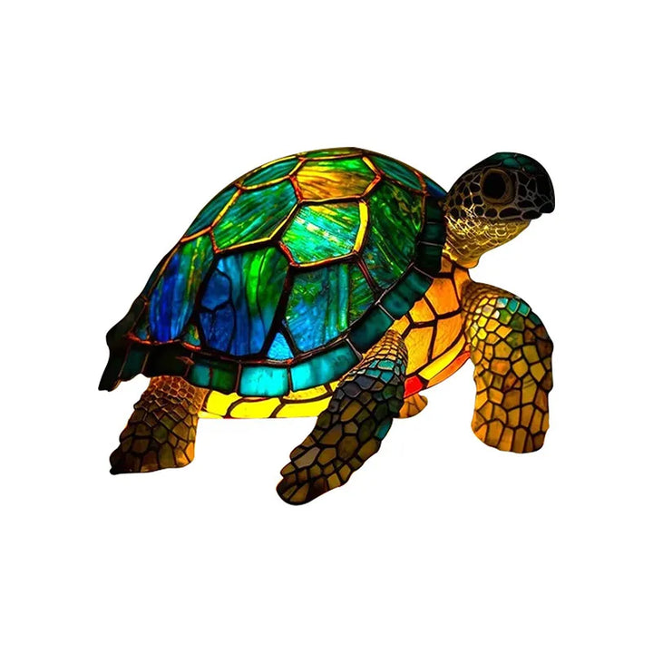 Elegant stained glass animal lamp, a decorative resin table lamp for any room.
