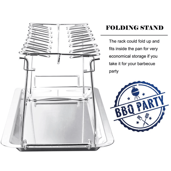 Meat holder: Stainless steel chicken roaster rack, a versatile kitchen tool for BBQ enthusiasts