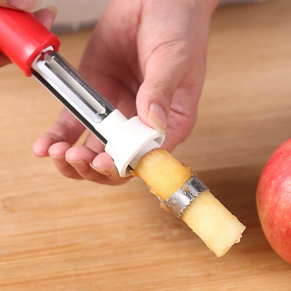 Durable apple peeler and corer, essential stainless steel kitchen tool for fruit prep.