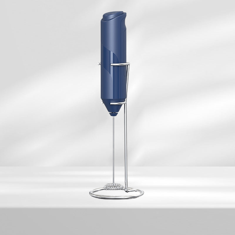 Universal handheld frother with powerful motor for perfect frothed milk, includes stand