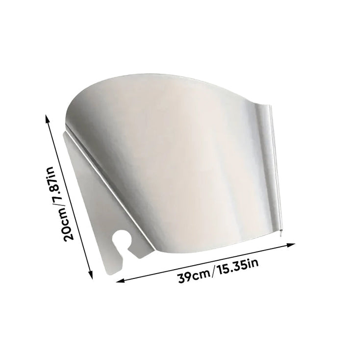 Accessory for stand mixers: stainless steel pouring shield, designed for spill-free use.