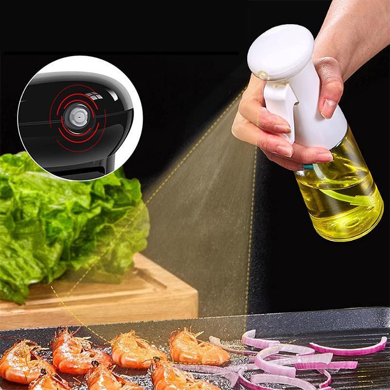 Close-up of Kitchen Oil Sprayer delivering a fine mist for healthy cooking and foodprep