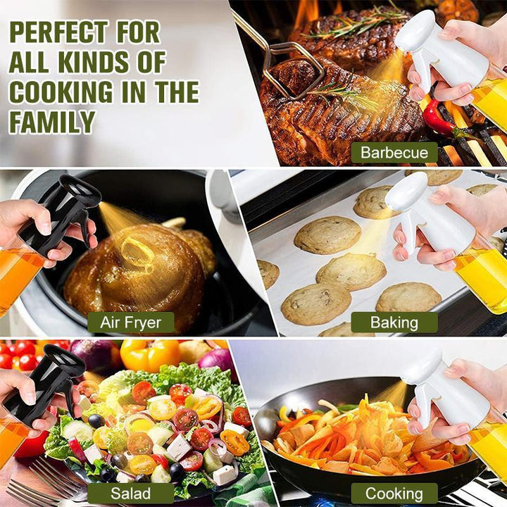 Clear view of oil inside Kitchen Oil Sprayer, showing fill level for cooking and grilling