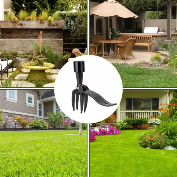 Durable stand-up garden weed puller with long handle for effective root removal.