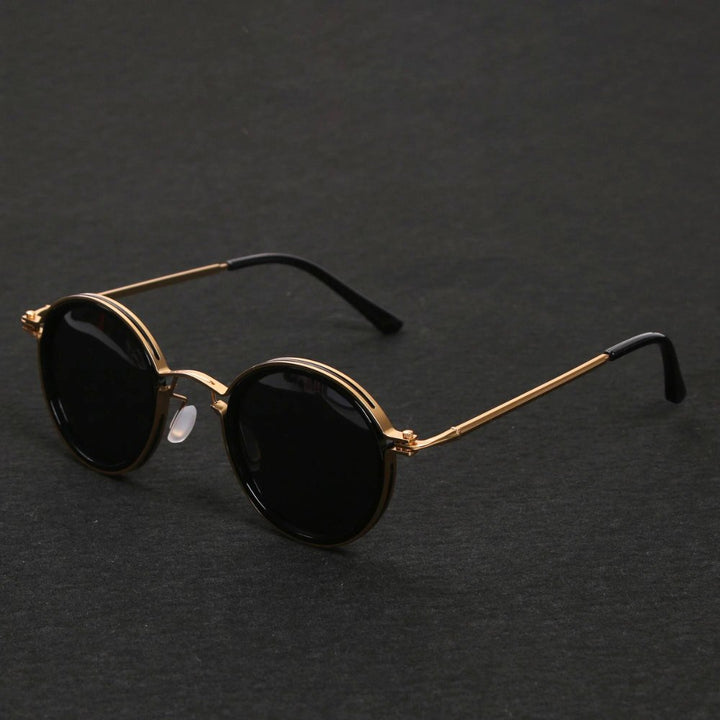 Stylish men's polarized double bridge sunglasses with metal frame for clear vision & UV protection outdoors.