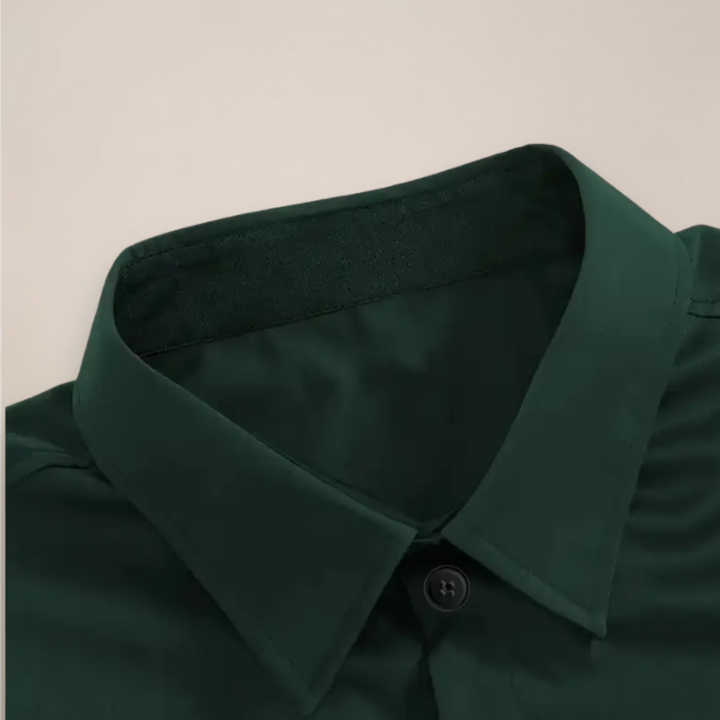 Professional men's slim-fit long sleeve button-up shirt, great for office wear or smart casual events.