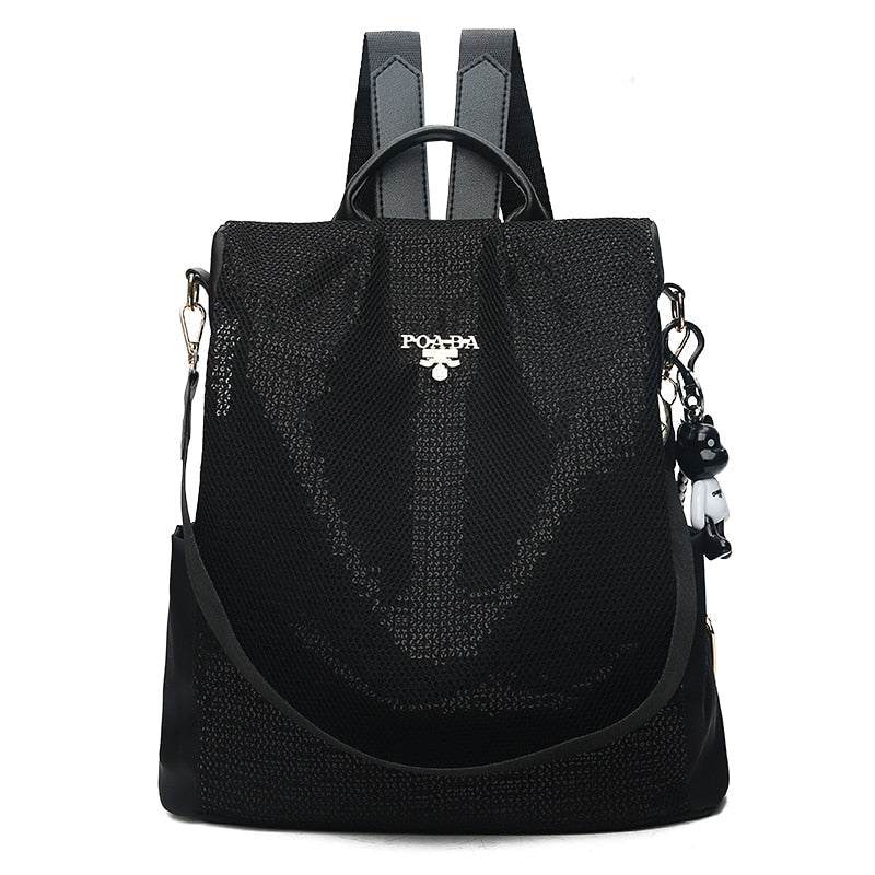 Organized women's commuter backpack, water-resistant & anti-theft for daily essentials.