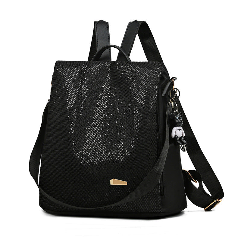 Modern women's anti-theft water-resistant backpack. Stylish, lightweight, and organized for travel or daily use.