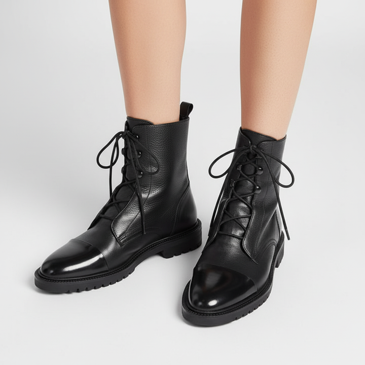 Comfortable women's high lace-up boots by Christine, ideal chic footwear for everyday autumn & winter wear.