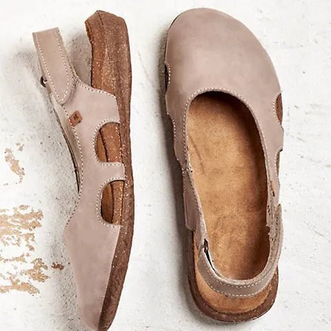 Closed toe women's orthopedic sandals, offering stylish comfort and arch support for everyday wear.