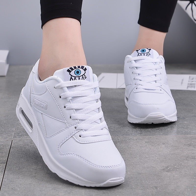 Versatile Valencia women's chunky platform sneakers. Everyday vegan leather footwear for trendy casual style.
