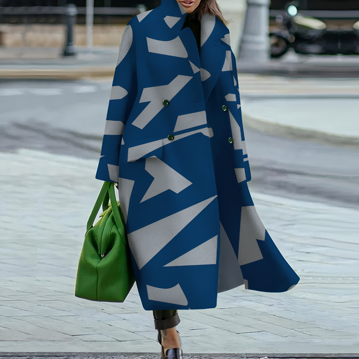 Elegant women's waterproof long coat, a versatile trench-style rain jacket with buttons.