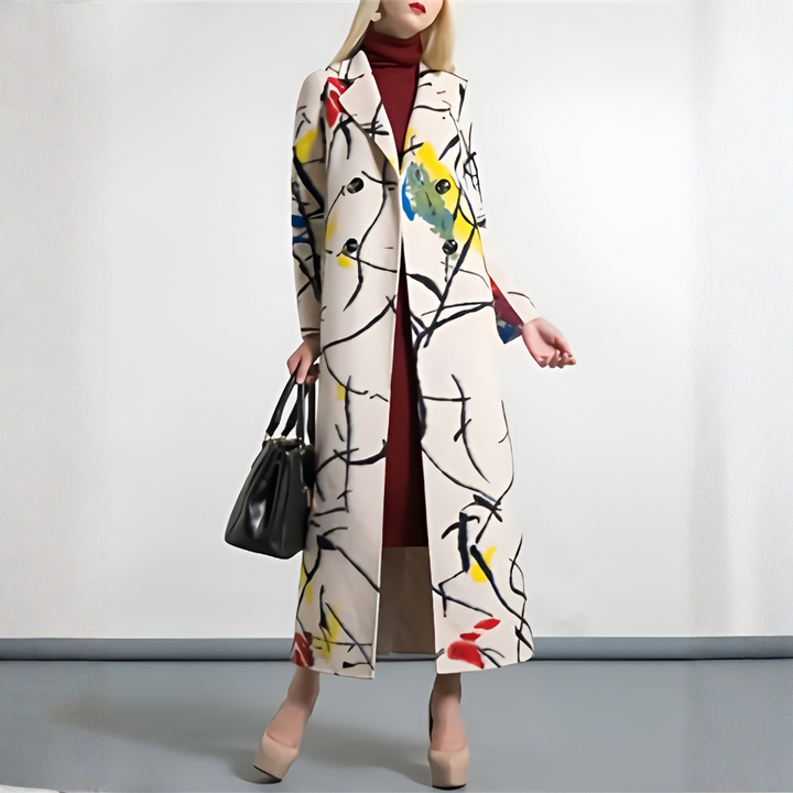 Women's everyday waterproof long rain coat, practical and chic with a full button front.