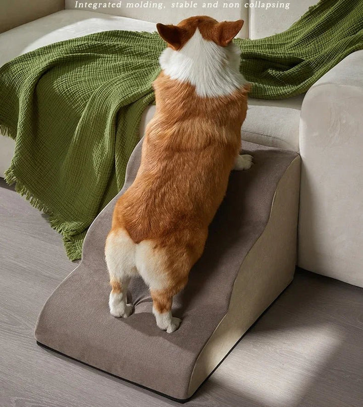 Lightweight dog stairs for small dogs, providing convenient pet access to beds & sofas with joint support.
