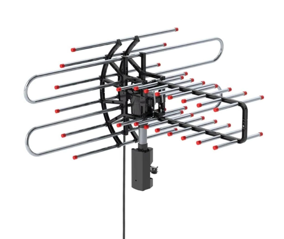 TavvitaImp008 outdoor HDTV antenna with 360° rotation for crystal-clear digital TV signal reception.