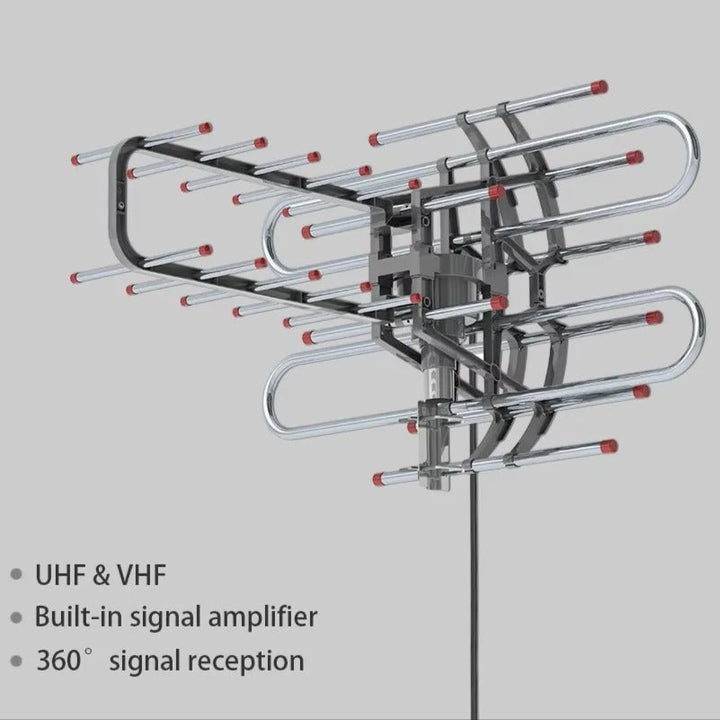 Weatherproof TavvitaImp008 outdoor antenna, boosting dual-band HDTV signal for superior home entertainment.
