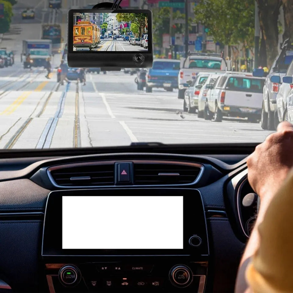 Complete vehicle security: TavvitaImp009 Dual Lens Dash Camera with touchscreen, night vision & parking monitor.