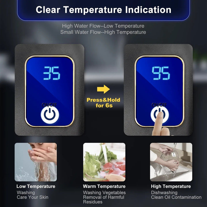TavvitaImp009 electric water heating appliance with digital display for precise temperature control.