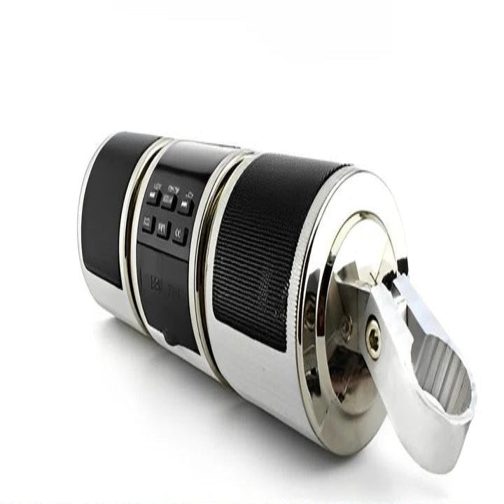 TavvitaImp011 motorcycle Bluetooth audio system with FM radio, USB player, and water-resistant speakers for outdoor rides.