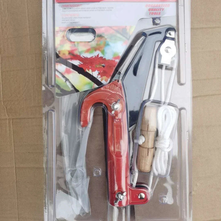 Durable SK5 steel blade telescopic pole pruner, designed for efficient high branch and fruit tree pruning.