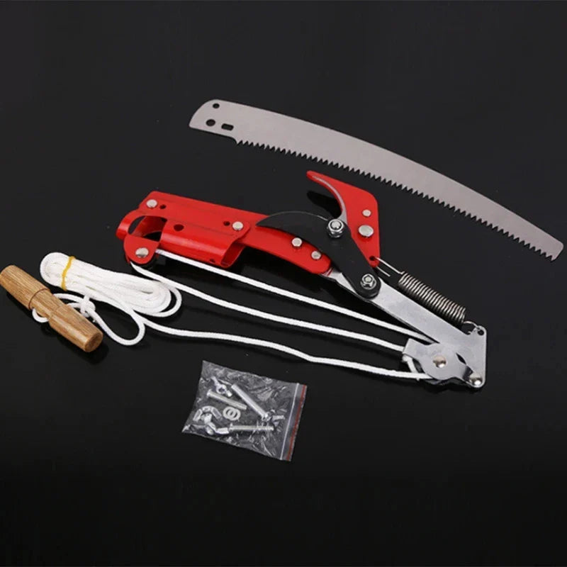 Reach & prune high branches safely with this telescopic pole tree pruner featuring a sharp SK5 steel blade.