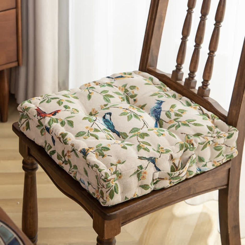 Thick padded seat pad for dining chairs, enhancing comfort. Suitable for indoor & outdoor use.