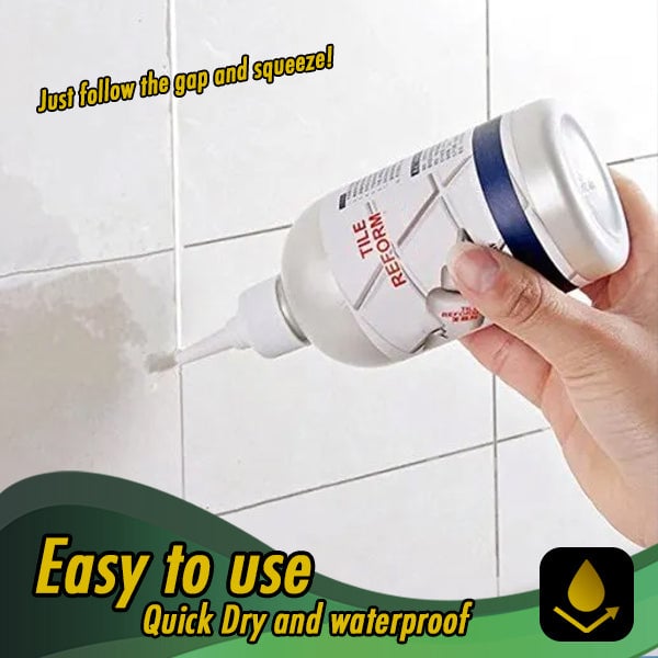 Closeup of Tile Gap Repair Filler & Sealer tube, with fine tip applicator for precision.