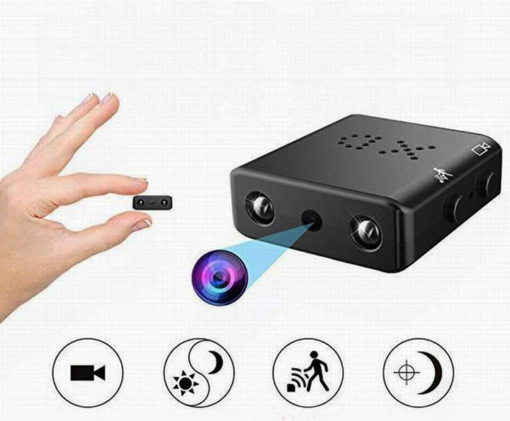 Nano security camera, 1080P HD video recorder with clear night vision and audio for discreet use.
