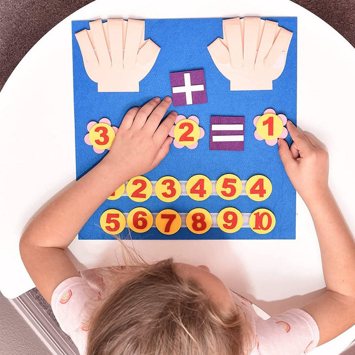 Toddler felt finger counting toy, soft and safe for hands-on math learning