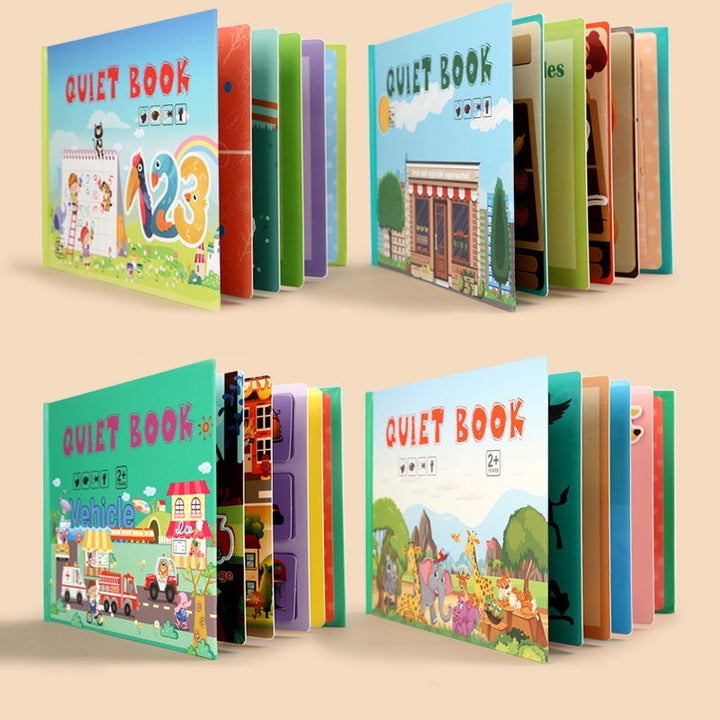 Autism-friendly Busy Book for kids, designed with engaging activities to support learning skills