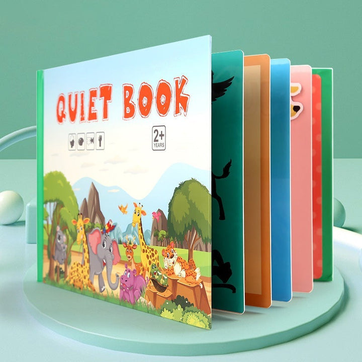 Close-up of a Toddler Busy Book page with a matching activity, enhancing cognitive and fine motor skills