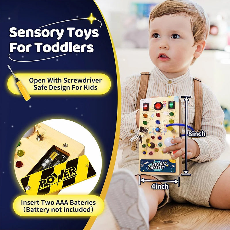 Sensory LED Busy Board, designed to develop fine motor skills in young children