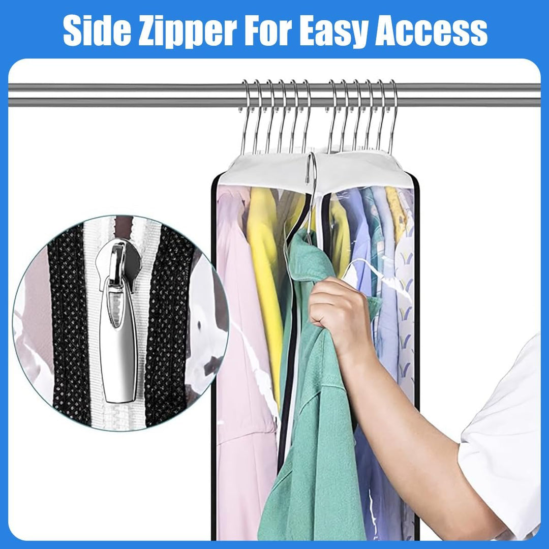 Dust protector clear suit bags, 6-pack, preserving your clothes and keeping them wrinkle-free & organized.