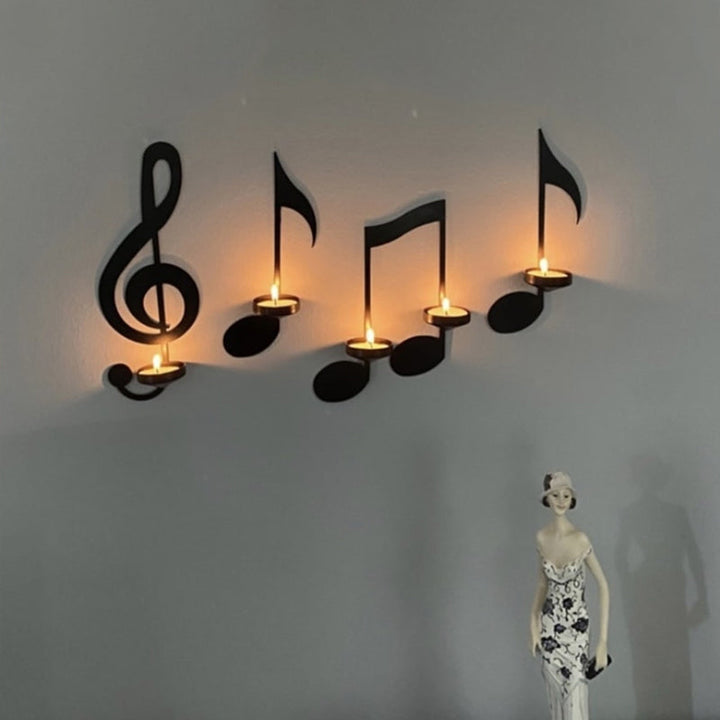 Stylish music note metal wall art sconce, holds candles, ideal gift for music lovers