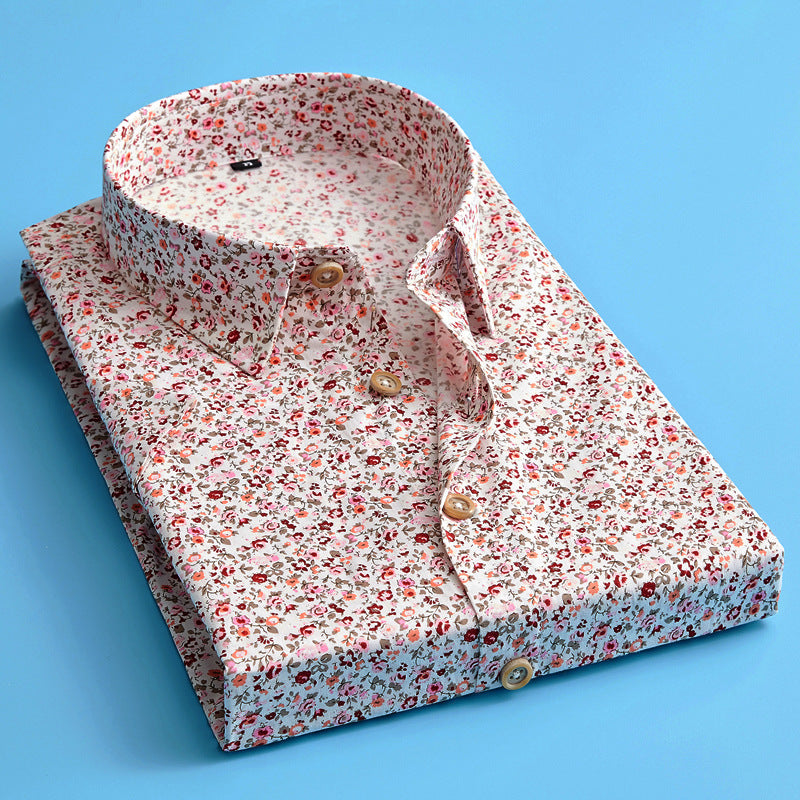 Trendy men's short sleeve floral shirt for summer. Vibrant print, casual and stylish for modern men's fashion.