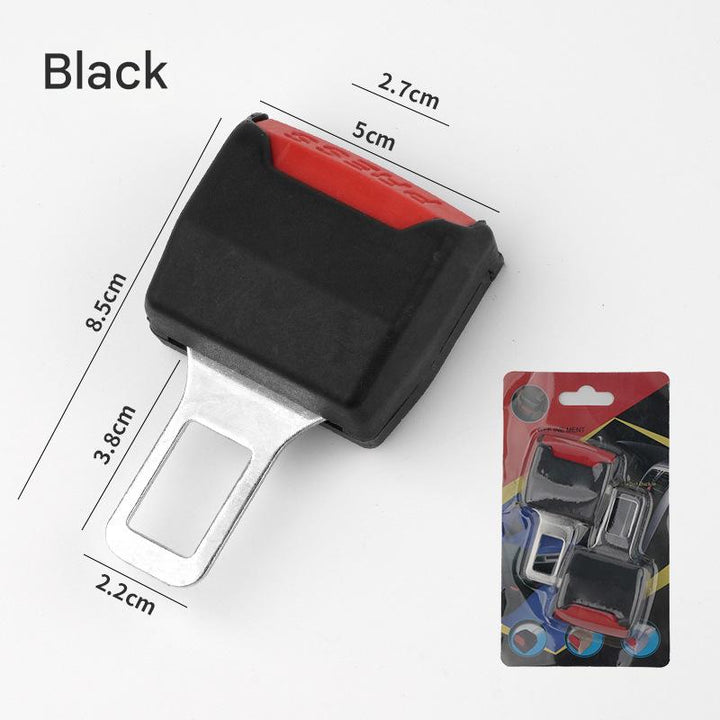 Durable black 2-pack car seat belt extenders, designed to enhance passenger safety and comfort.